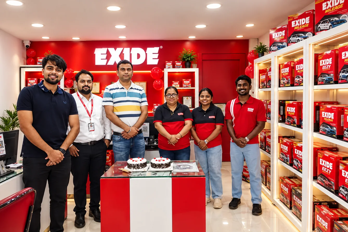 Inside Super-Life Exide Care, Panjim — genuine Exide batteries
